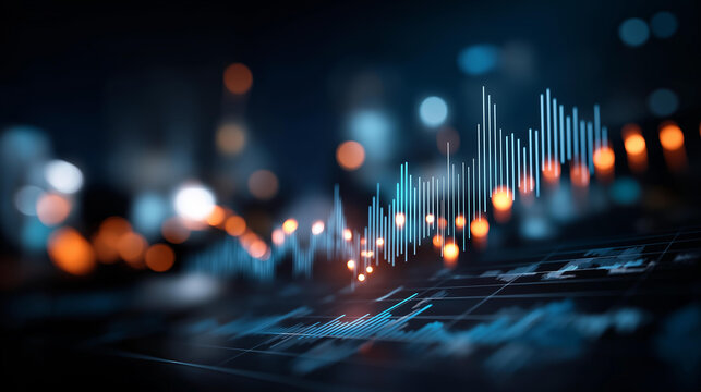 Analyzing stock market data visualization insights financial technology innovations trends display investment tracking system digital trading platform defocused screen - Powered by Adobe