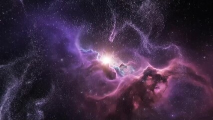 Explore the stunning cosmic nebula with vibrant purple and blue hues, perfect for astronomy enthusiasts and breathtaking space visuals
