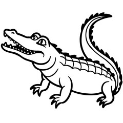 Crocodile Silhouette Vector