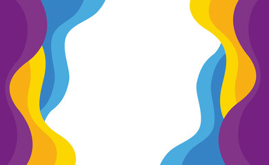 Abstract colorful wavy graphic design border background with flowing vibrant shapes for modern frame decoration vector