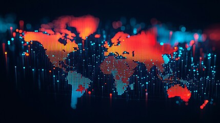 Worldwide export business data visualization highlighting trade volume metrics international demand patterns and global commerce performance. atmospheric depth rendering with infographic overlay clean