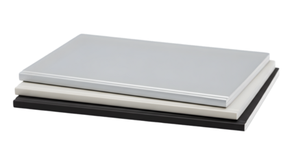 Stack of white books isolated on transparent background