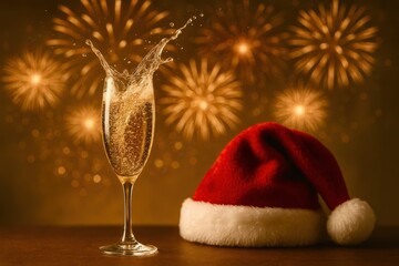 A glass of champagne is poured into a champagne flute