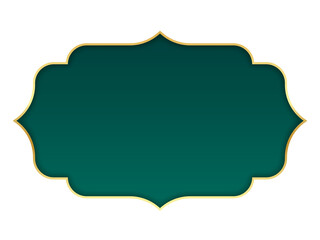 Elegant golden border frame with a luxurious deep teal green background ready for text or design elements