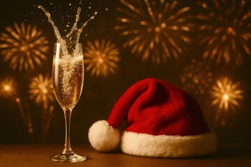 A glass of champagne is poured into a champagne flute