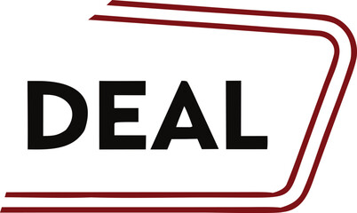Minimal deal label with bold text and clean geometric frame. Modern promotional graphic for sales, discounts, and marketing materials. Simple vector design ideal for branding and advertising.