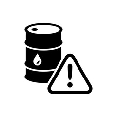 Oil icon. Supply shortage. Crude reserves. Oil industry. Barrel. Oil drum. Vector icon isolated on white background.