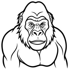 Cross River Gorilla Silhouette Vector