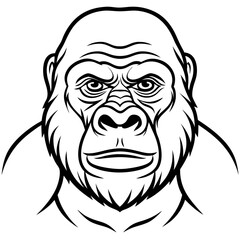 Cross River Gorilla Silhouette Vector