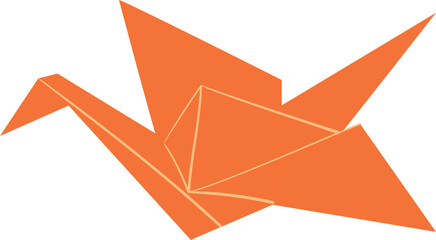 Fototapeta premium Origami crane cartoon icon. Japanese paper toy