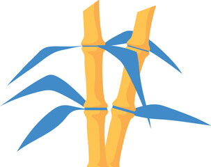 Bamboo icon. Cartoon asian plant. Floral motif