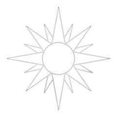 Christmas star. Christmas decoration.3D silver star illustration. PNG with transparent background.	