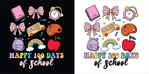 Funny 100 Days Smarter School Celebration T-shirt Design