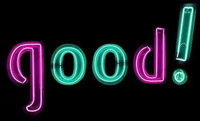 good! pink and green neon lights