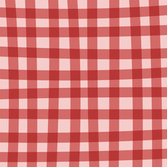 Christmas checkered background. Hand drawn stripes. Vector illustration, flat design