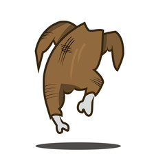 running grilled chicken vector logo