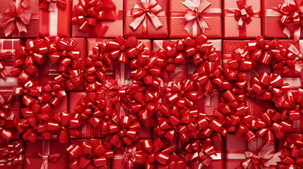 Red Gift Boxes with Bows Pattern