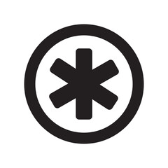 Black Star of Life emergency medical services symbol icon Critical healthcare rescue first aid paramedic ambulance
