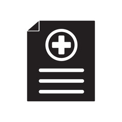 Obraz premium Medical health record document icon patient care report prescription file healthcare information digital data secure