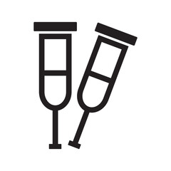 Crutches medical icon symbolizing injury recovery rehabilitation mobility aid health support walking assistance and