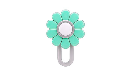 Flower-Shaped Bookmark on White Background