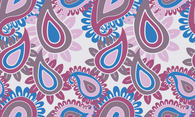 seamless paisley pattern traditional indian cucumbers ornament repeat background tile abstract floral textile print design for wallpaper fabric paper texture