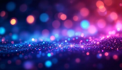 Vibrant abstract background with colorful bokeh lights in pink and blue