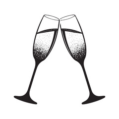 Celebratory Champagne Toast Glasses Icon for Festive Moments