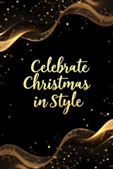 Premium Festive Christmas Banner with Golden Glitter Accents