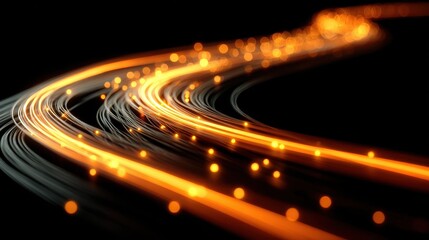 Light trails create a colorful pattern on a dark background during late night hours in a creative space