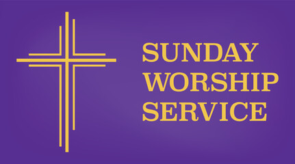 Christian Cross Sunday Worship Service Background Illustration