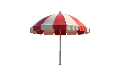Classic red and white striped patio umbrella perfect for outdoor cafe or beach design elements