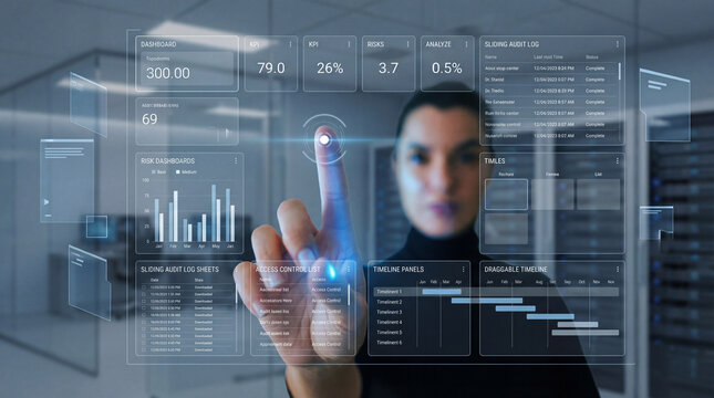 Female Risk Analyst Reviewing Audit Controls