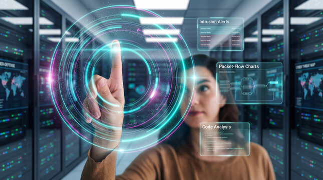 Cybersecurity Monitoring with Female IT Professional