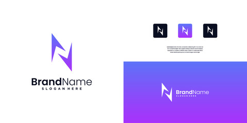 Arrow Letter N logo design inspiration