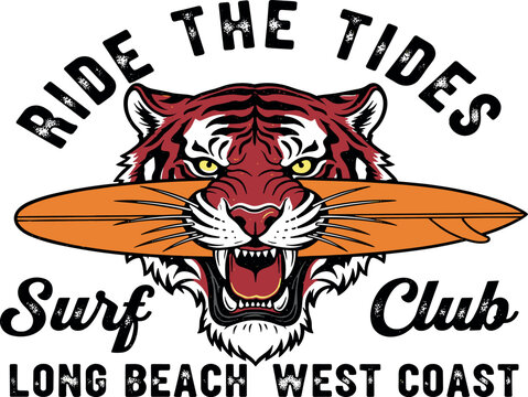 Tiger Surf Club Logo - Ride the Tides Long Beach West Coast