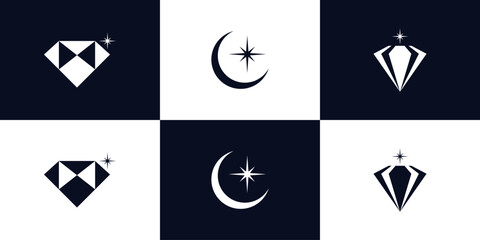 A set of diamonds logo design inspiration