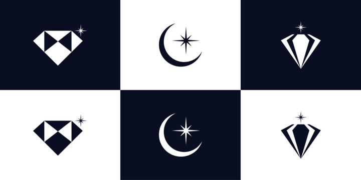 A set of diamonds logo design inspiration