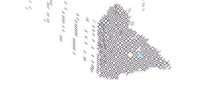 Sliding Particle Motion Shapes Central African Republic Map