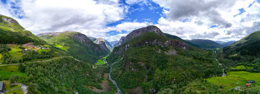 Panoramic View of N&aelig;r&oslash;ydalen Valley, Norway