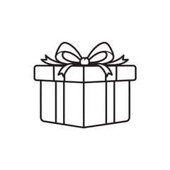 Gift Box with Ribbon Bow Isolated on White Background