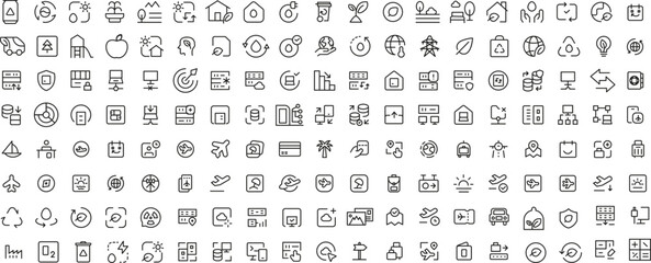 Mega set of icons in trendy line style. ui ux, ecology, real estate, transport, Business, ecommerce, finance, accounting. Big set Icons collection. Vector illustration