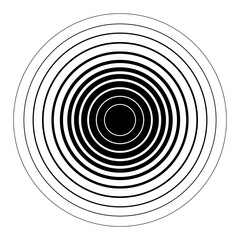 Abstract Geometric Circular Shape with Concentric Lines on a Transparent Background.