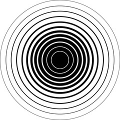Abstract Geometric Circular Shape with Concentric Lines.