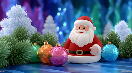 Santa Claus with Christmas decorations .