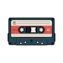 Fototapeta premium Vintage audio cassette tape illustration, a nostalgic symbol of music from the 80s