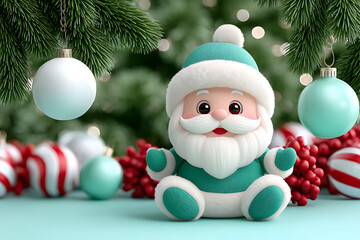 Green Santa Claus decorative figure.