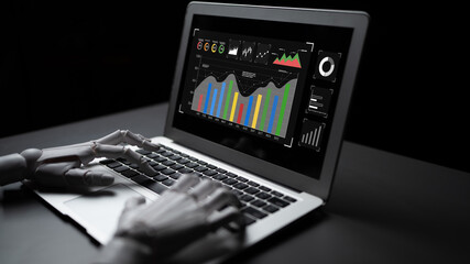 An AI dashboard for business data analysis and performance monitoring. A collection of AI generated charts for strategic company evaluation. Motif
