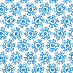 Winter seamless pattern with snowflakes, holiday background. Vector illustration for fabric, textile wallpaper, posters, gift wrapping paper. Christmas vector illustration. Falling snow.