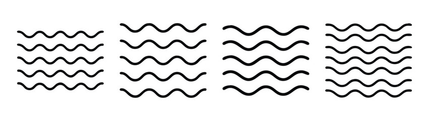 Simple black wavy lines vector illustration for water and liquid concepts Vector